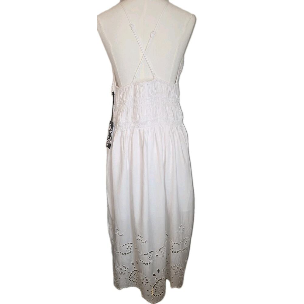 NWT XL White Eyelet Cutout Dress w/Adjustable Spaghetti Straps MSRP $48 - Picture 7 of 12